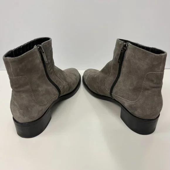 Aquatalia Italy Oribella Suede Ankle Boots Graphite Grey‎ Size 7.5 - Picture 7 of 10